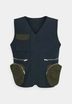 Angebote 👍 Mennace PATCHWORK UTILITY VEST UNISEX - Weste - Navy 😍