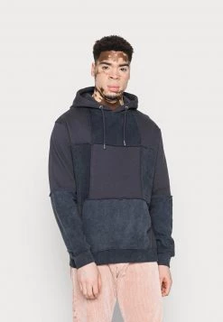 Bestes Angebot 🎉 Mennace EXPOSED SEAM PATCHWORK HOODIE UNISEX - Kapuzenpullover - Blue 👏