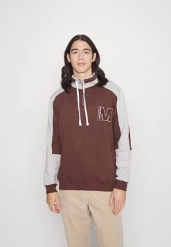 Auslauf 🔥 Mennace CONTRAST PANEL HALF ZIP - Sweatshirt - Brown, Herren 🥰