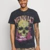 Brandneu 🌟 MENNACE CHEMICAL FLAME SKULL - T-Shirt Print - Black, Herren 👍