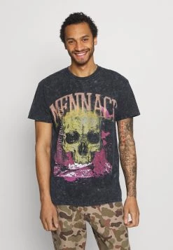 Brandneu 🌟 MENNACE CHEMICAL FLAME SKULL - T-Shirt Print - Black, Herren 👍
