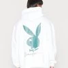 Aktion 🔔 Mennace PLAYBOY SIGNATURE BUNNY HOODIE UNISEX - Sweatshirt - White 😀