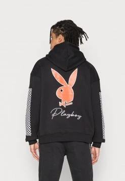 Billig ⭐ Mennace PLAYBOY MN BUNNY CHECKERBOARD HOODIE UNISEX - Sweatshirt - Black 🌟