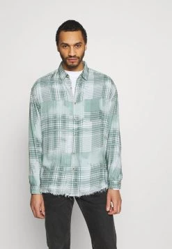 Angebote 👍 Mennace FRAYED CHECK 👕 SHIRT UNISEX - Hemdbluse - Green 🥰