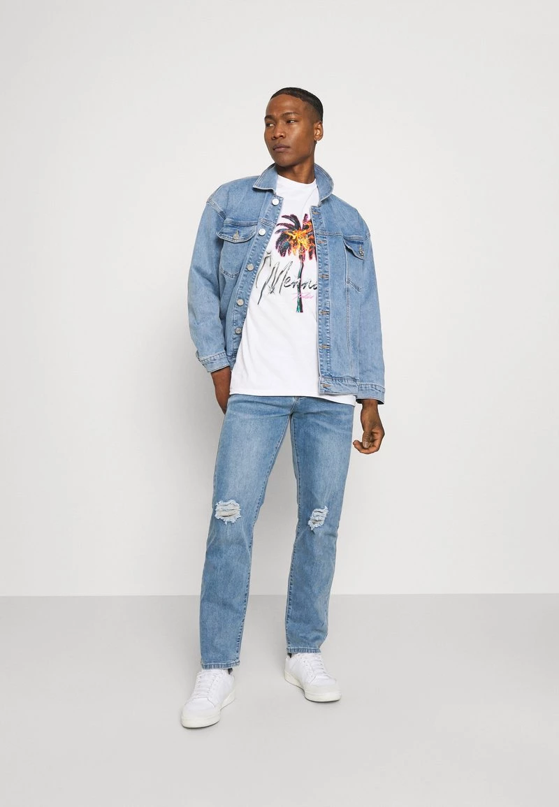 Bestes Angebot 🔥 Mennace BURNING PALM REGULAR - T-Shirt Print - White, Herren 🛒 – Bild 2