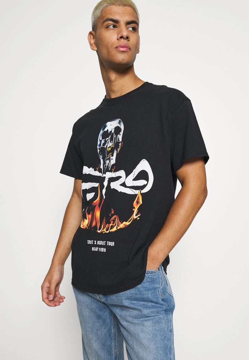 Angebote ⌛ Mennace A$AP FERG FLAME SKULL - T-Shirt Print - Black, Herren 🔔 – Bild 4