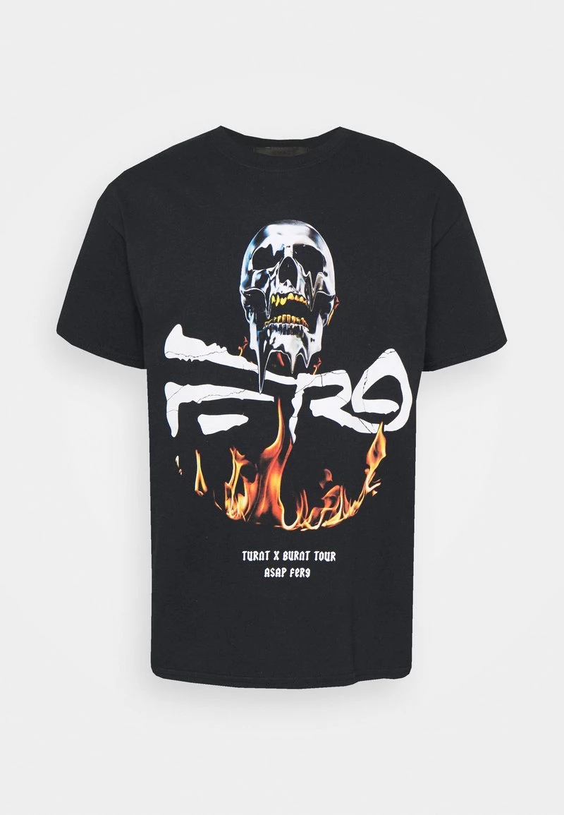 Angebote ⌛ Mennace A$AP FERG FLAME SKULL - T-Shirt Print - Black, Herren 🔔 – Bild 5