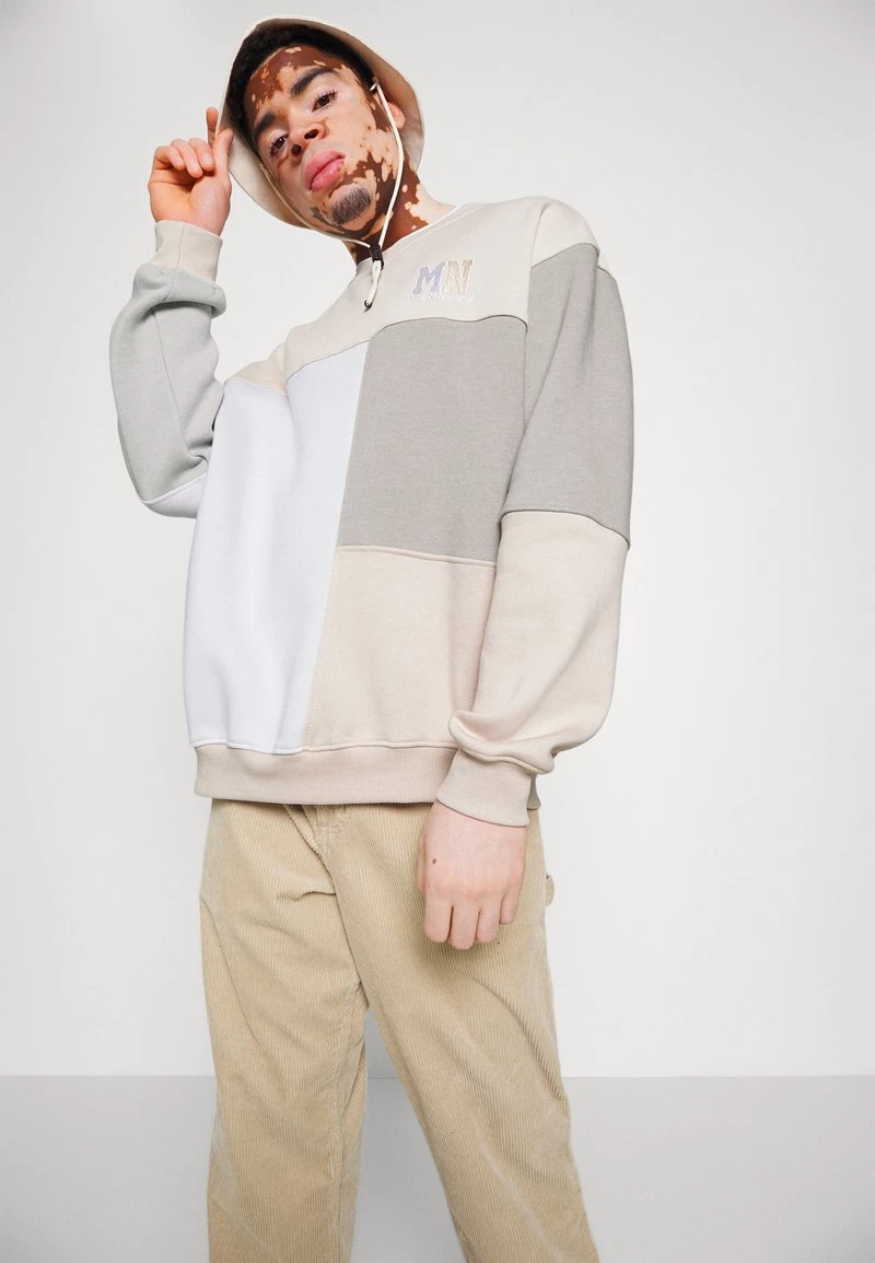 Coupon 😀 Mennace CUT AND SEW PATCHWORK - Sweatshirt - Stone, Herren 😉 – Bild 4