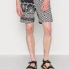 Bestes Angebot 🎉 MENNACE PAISLEY CHECKERBOARD - Shorts - Black, Herren 😀