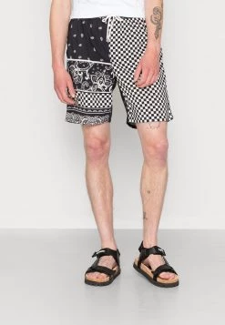 Bestes Angebot 🎉 MENNACE PAISLEY CHECKERBOARD - Shorts - Black, Herren 😀