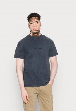 Coupon 👍 MENNACE UNISEX EMBROIDERED WASHED - T-Shirt Basic - Blue 🔥