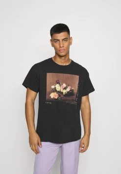 Angebote 😉 Mennace ROSEBOWL BASKET OF ROSES - T-Shirt Print - Washed Black, Herren 🛒