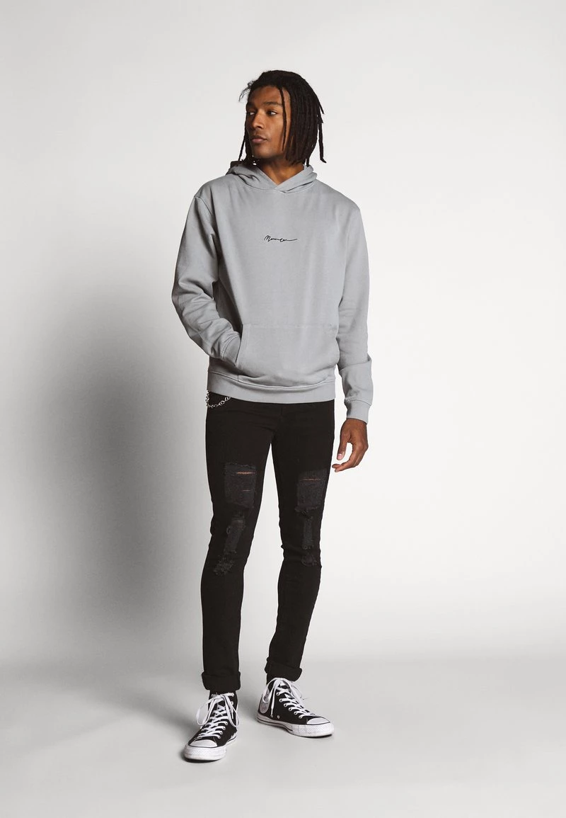 Brandneu 🎁 Mennace ESSENTIAL REGULAR OVERHEAD HOODY WITH SIGNATURE - Kapuzenpullover - Slate Grey, Unisex 🥰 – Bild 2