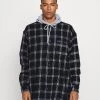Brandneu 👏 Mennace HENNESSEY HOODED CHECK OVERSHIRT - Leichte Jacke - Navy, Herren ❤️