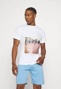 Budget 🌟 Mennace COURTSIDE 🏀 BASKETBALL REGULAR - T-Shirt Print - White, Herren 💯