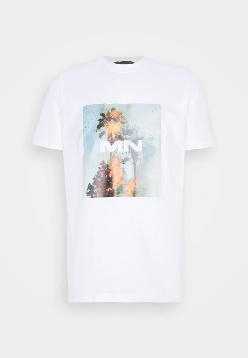 Besorgen 🎁 Mennace BURNING PALM TREE REGULAR UNISEX - T-Shirt Print - White 🌟 – Bild 6