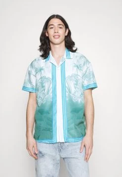 Rabatt 💯 Mennace BORDER PALM REVERE - Hemd - Blue, Herren 😀