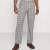 Neu 💯 Mennace BREEZE STRAIGHT CHECK SUIT TROUSER - Stoffhose - Grey, Herren ⌛