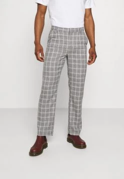 Neu 💯 Mennace BREEZE STRAIGHT CHECK SUIT TROUSER - Stoffhose - Grey, Herren ⌛