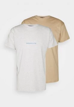 Top 10 🌟 Mennace ESSENTIAL REGULAR 2 PACK UNISEX - T-Shirt Print - Tan 🤩