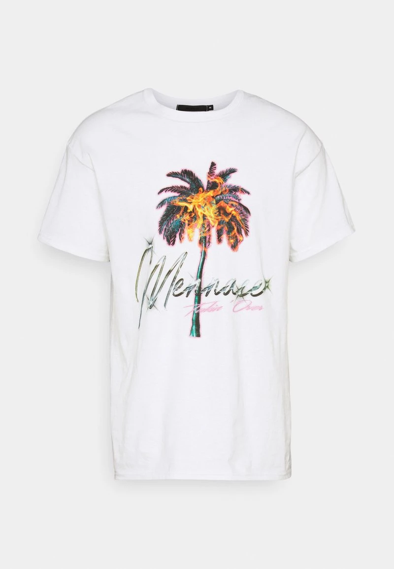Bestes Angebot 🔥 Mennace BURNING PALM REGULAR - T-Shirt Print - White, Herren 🛒 – Bild 5