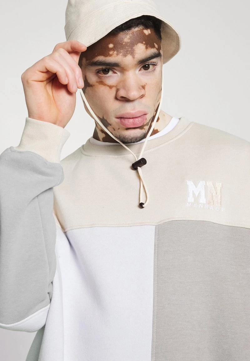 Coupon 😀 Mennace CUT AND SEW PATCHWORK - Sweatshirt - Stone, Herren 😉 – Bild 5