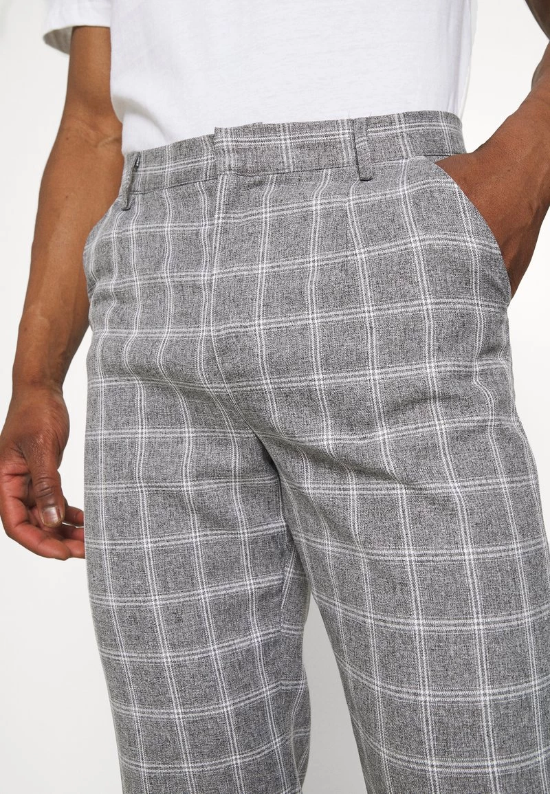 Neu 💯 Mennace BREEZE STRAIGHT CHECK SUIT TROUSER - Stoffhose - Grey, Herren ⌛ – Bild 6
