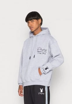Bester Verkauf 👍 Mennace PLAYBOY SIGNATURE HOODIE UNISEX - Sweatshirt - Grey 🎁
