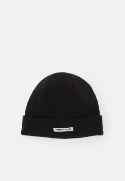 Rabatt 🤩 Mennace SHORT BEANIE LABEL UNISEX - Mütze - Black 🔔